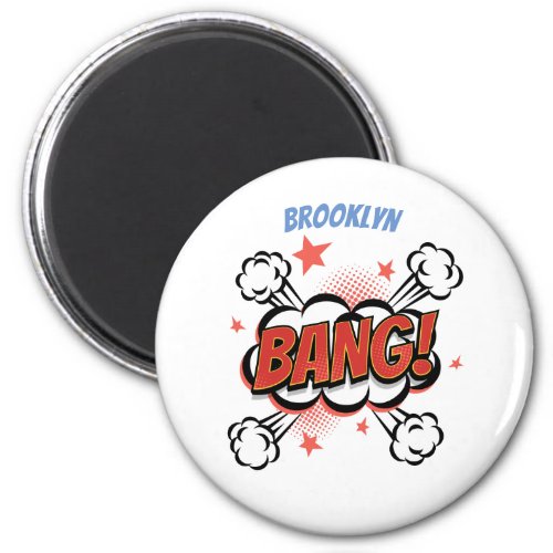 Comic explosion callout typography art magnet