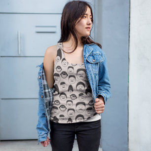 Comic faces tank top
