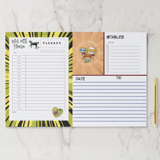 comic farrier planner paper pad (Insitu)