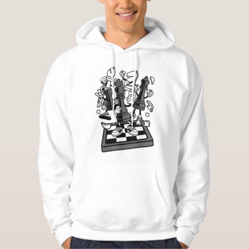 Comic Figur Chess Player Chess Board Hoodie