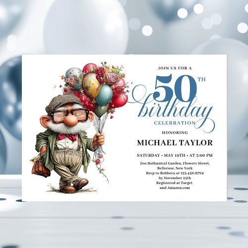 Comic Funny Man 50th Birthday Party Celebration