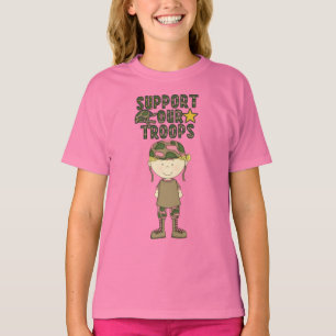 Comic Girl Camo Military Soldier Youth T-Shirt