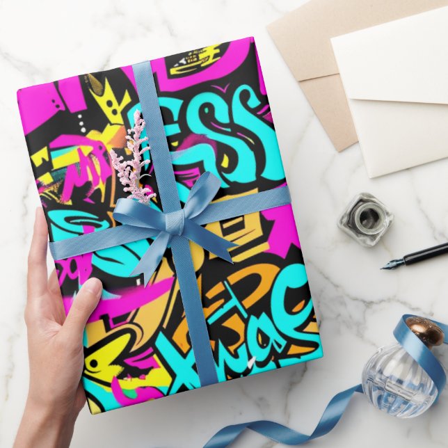 Comic Graffiti Pattern  Wrapping Paper (Gifting)