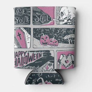 Comic Halloween: Fun Illustration Can Cooler