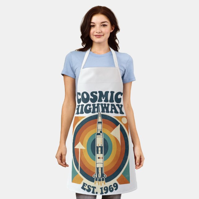 Comic Highway – Fun Pop Art for Comic Fans Apron (Worn)