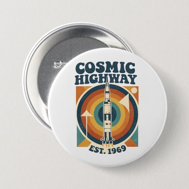 Comic Highway – Fun Pop Art for Comic Fans Button (Front & Back)