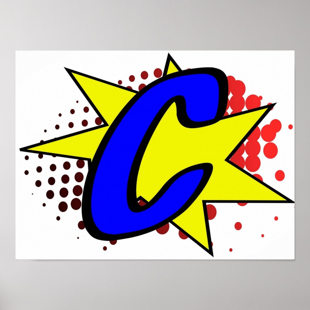 Comic Initial C Poster Zazzle