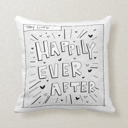 Comic Inspired Happily Ever After Throw Pillow