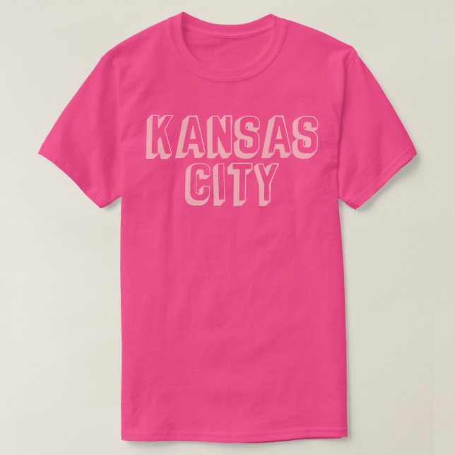 Comic Kansas City Block Light Pink T-Shirt (Design Front)