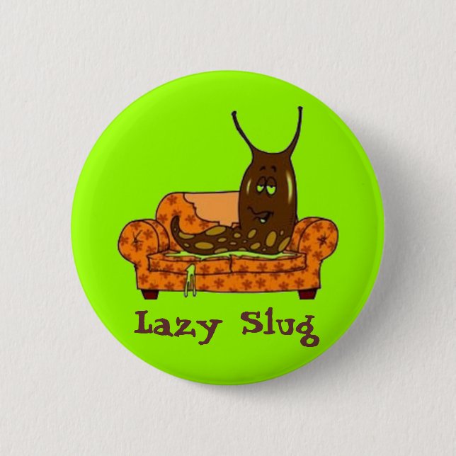Comic "Lazy Slug" Button (Front)