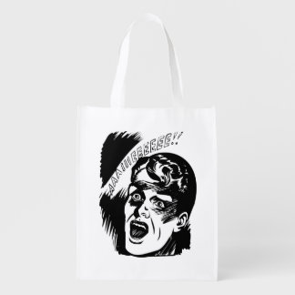 Comic Man Scream Halloween Grocery Bag