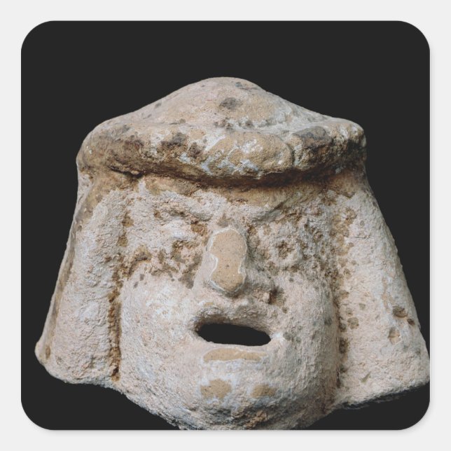 Comic mask square sticker (Front)