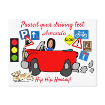 Comic Passed your Driving Test Personalized Postca