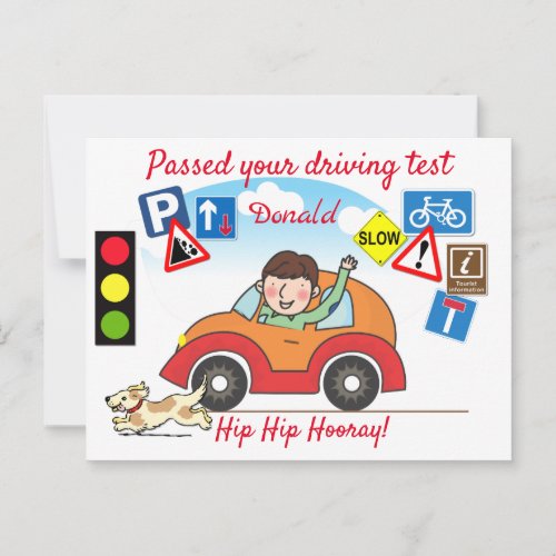 Comic Passed your Driving Test Personalized  Postcard