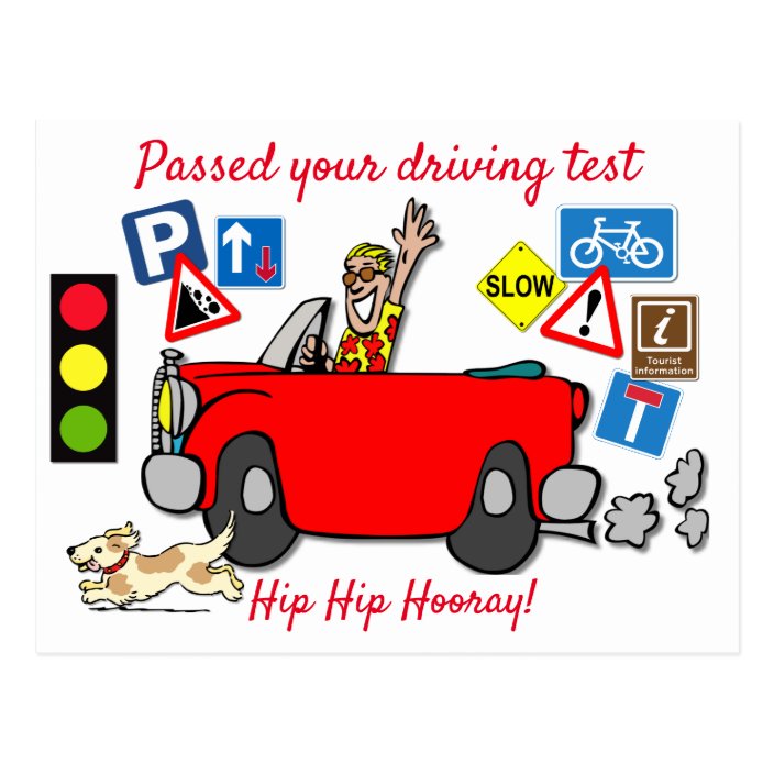 Comic Passed Your Driving Test Postcard