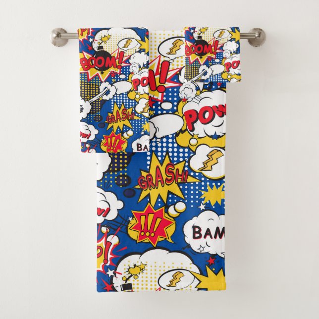 Comic Pattern  Bath Towel Set (Insitu)