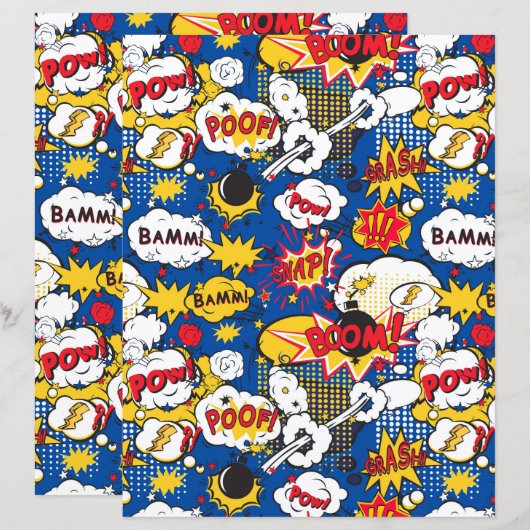 Comic Pattern paper sheets (Front/Back)
