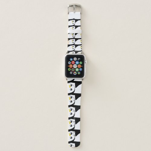 Comic Penguin Black White Vintage Apple Watch Band