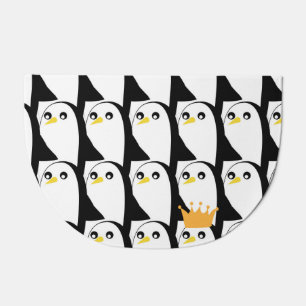 Comic Penguin: Black White Vintage Doormat