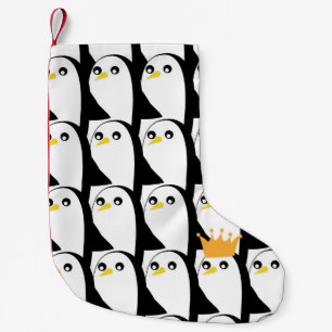 Comic Penguin: Black White Vintage Small Christmas Stocking