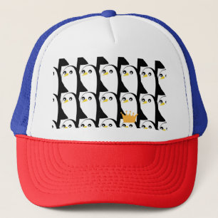 Comic Penguin: Black White Vintage Trucker Hat