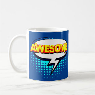 Comic Pop Art Blue Yellow AWESOME Novelty Coffee Mug