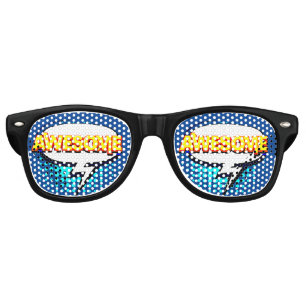 Comic Pop Art Blue Yellow AWESOME Novelty Joke Retro Sunglasses