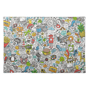 Comic Pop art Doodle Placemat