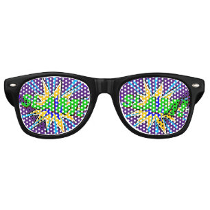 Comic Pop Art Green Yellow SLAM Novelty Fun Joke   Retro Sunglasses
