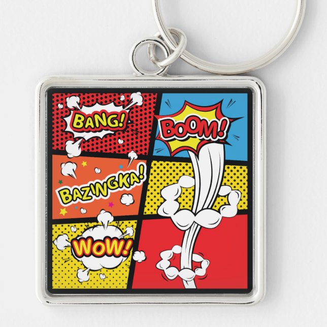 Comic pop art keychain (Front)