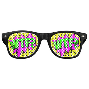 Comic Pop Art Purple Green WTF Novelty Funny Joke Retro Sunglasses