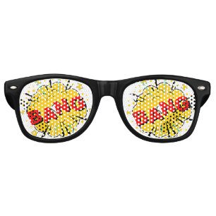 Comic Pop Art Red Yellow BANG Novelty Funny Joke   Retro Sunglasses