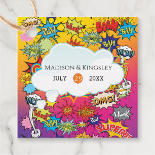 Comic Pop Art Speech Bubble Retro Favor Tags