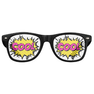 Comic Pop Art Yellow Purple COOL Novelty Fun Joke Retro Sunglasses