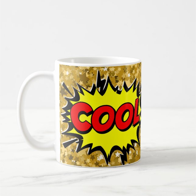 Comic Pop Art Yellow Red COOL Novelty Funny Coffee Mug (Left)