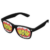 Comic Pop Art Yellow Red WOW Novelty Funny Joke Retro Sunglasses (Angled)
