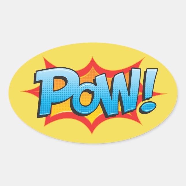 Comic Pow! Oval Sticker (Front)