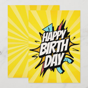 Comic Retro Happy Birthday! Invitation