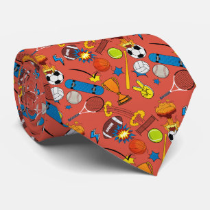 Comic Retro Sports Athletic Neck Tie