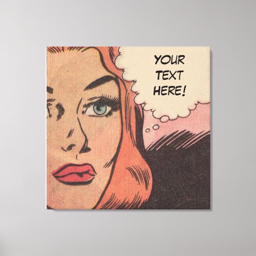 Comic Roy Lichtenstein Style Redhead Canvas Print