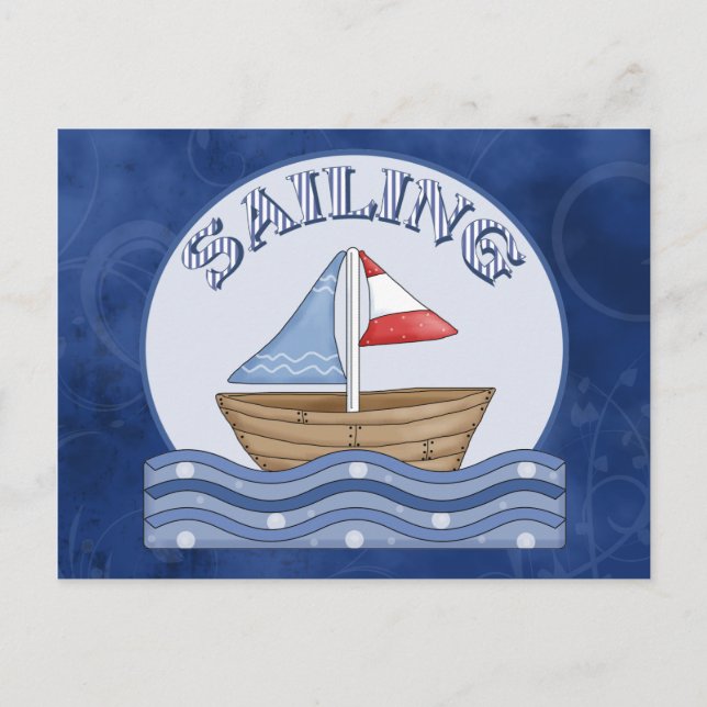 Comic Sailing Boat Postcard (Front)