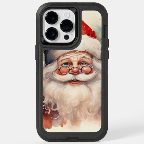 Comic santa claus with misteltoe OtterBox iPhone 14 pro max case