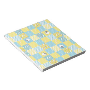 Comic Sheep, Country-Style, Faux Patchwork Notepad