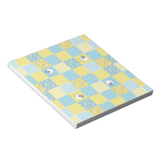 Comic Sheep, Country-Style, Faux Patchwork Notepad