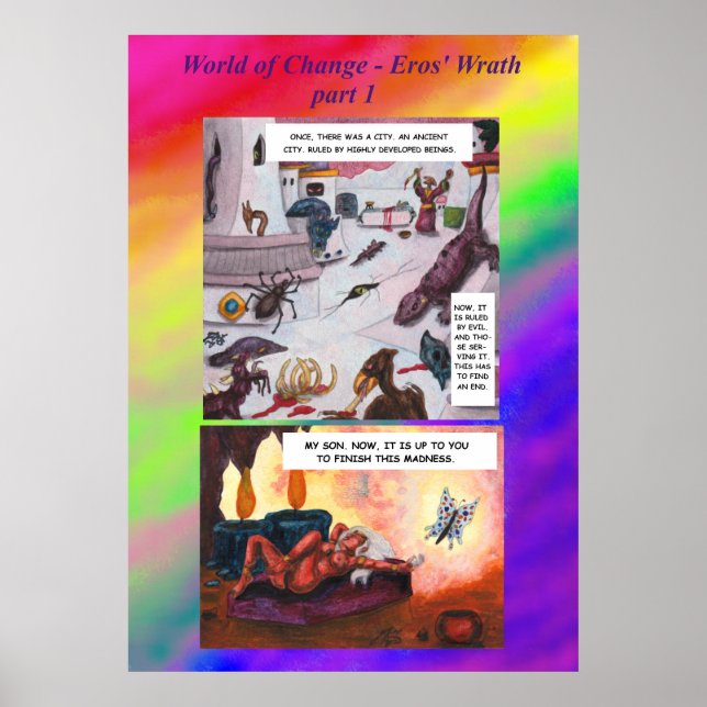 Comic Short Story Fantasy World Change Art Love Poster (Front)