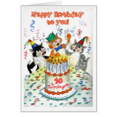 Comic Singing Cats Age-specific 10th Birthday (Front)