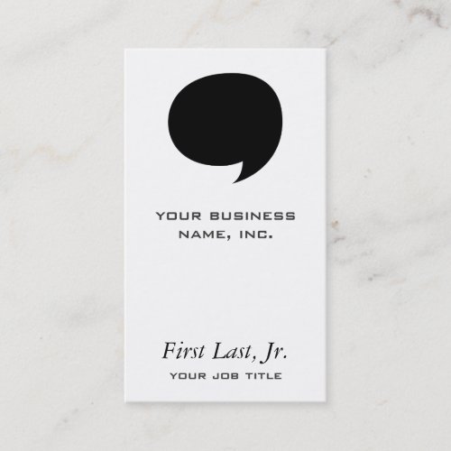 Comic Speech Bubble Business Card Template