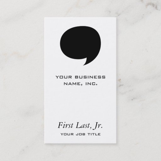 Customizable Comic Speech Bubble Business Card Template