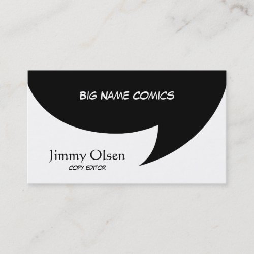Comic Speech Bubble Business Card Template