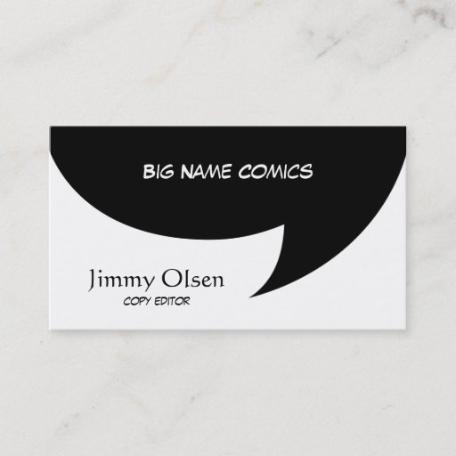 Customizable Comic Speech Bubble Business Card Template